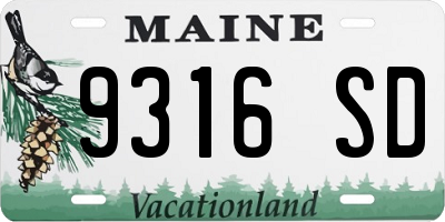 ME license plate 9316SD