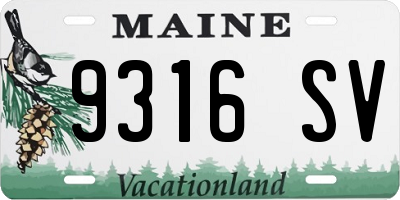 ME license plate 9316SV