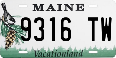 ME license plate 9316TW