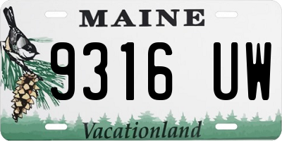 ME license plate 9316UW