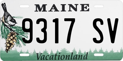 ME license plate 9317SV