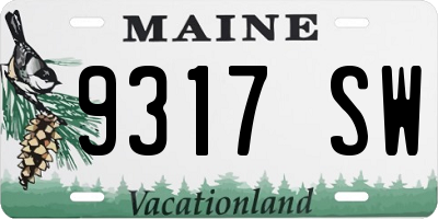ME license plate 9317SW