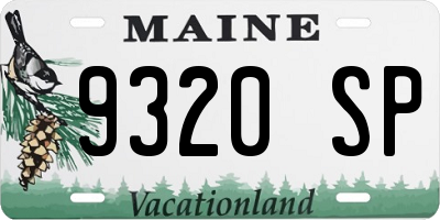 ME license plate 9320SP