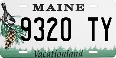 ME license plate 9320TY