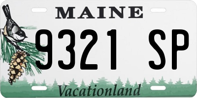ME license plate 9321SP
