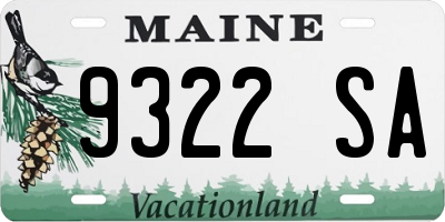 ME license plate 9322SA