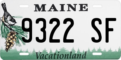 ME license plate 9322SF