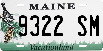 ME license plate 9322SM