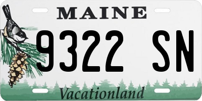 ME license plate 9322SN