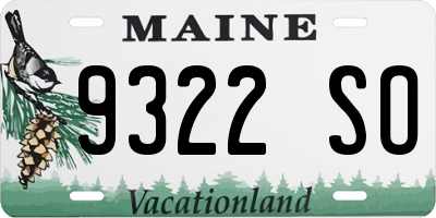 ME license plate 9322SO