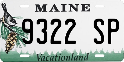 ME license plate 9322SP