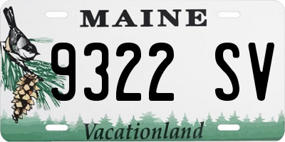 ME license plate 9322SV