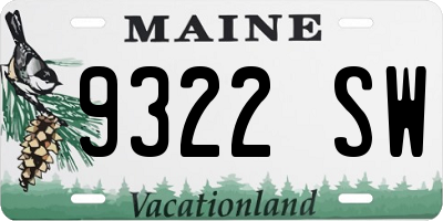ME license plate 9322SW