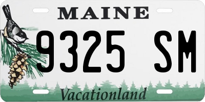 ME license plate 9325SM