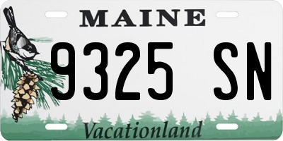ME license plate 9325SN