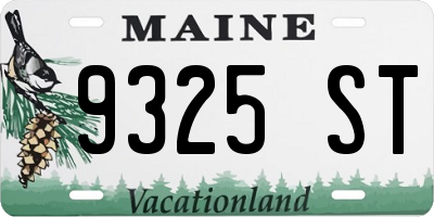 ME license plate 9325ST