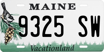 ME license plate 9325SW