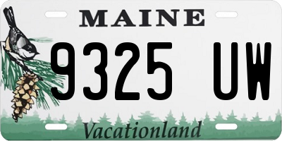 ME license plate 9325UW