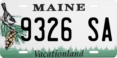 ME license plate 9326SA