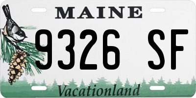 ME license plate 9326SF