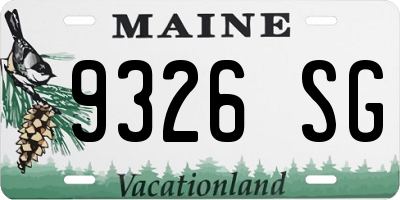 ME license plate 9326SG
