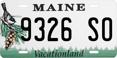 ME license plate 9326SO