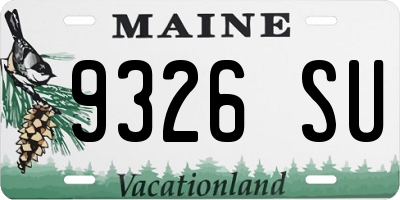 ME license plate 9326SU