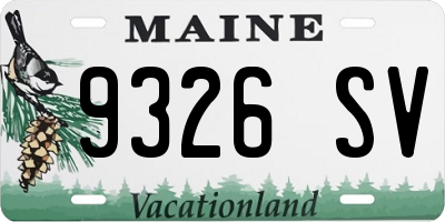 ME license plate 9326SV