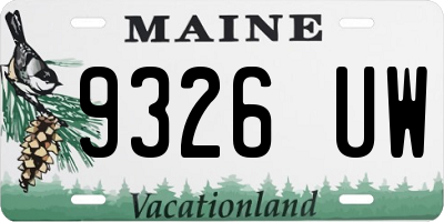 ME license plate 9326UW