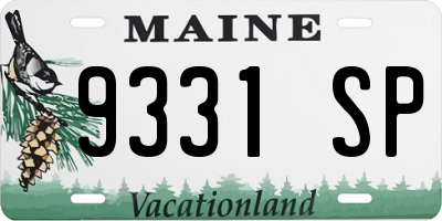ME license plate 9331SP