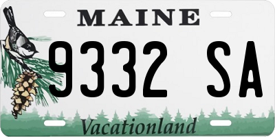 ME license plate 9332SA