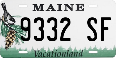 ME license plate 9332SF