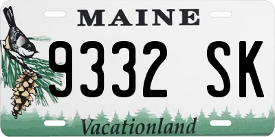 ME license plate 9332SK
