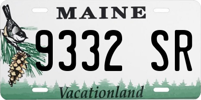 ME license plate 9332SR