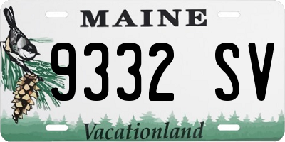 ME license plate 9332SV