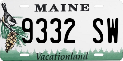 ME license plate 9332SW
