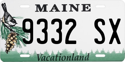 ME license plate 9332SX