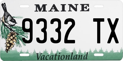 ME license plate 9332TX