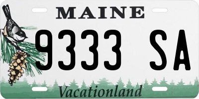 ME license plate 9333SA