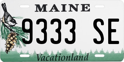 ME license plate 9333SE