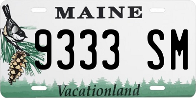 ME license plate 9333SM