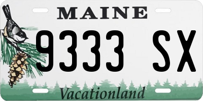 ME license plate 9333SX