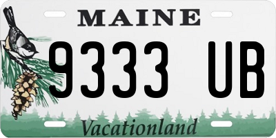 ME license plate 9333UB