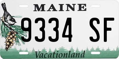ME license plate 9334SF