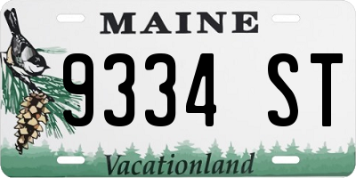 ME license plate 9334ST