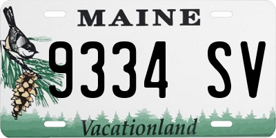 ME license plate 9334SV