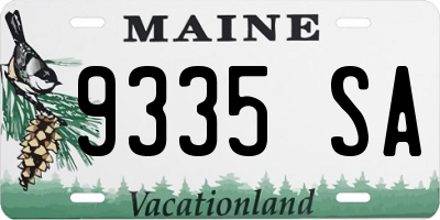 ME license plate 9335SA