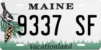 ME license plate 9337SF