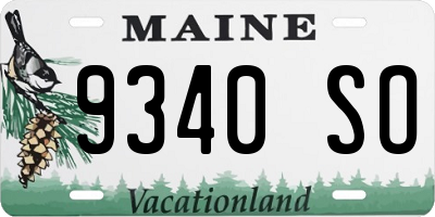 ME license plate 9340SO