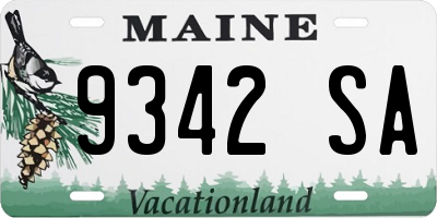 ME license plate 9342SA